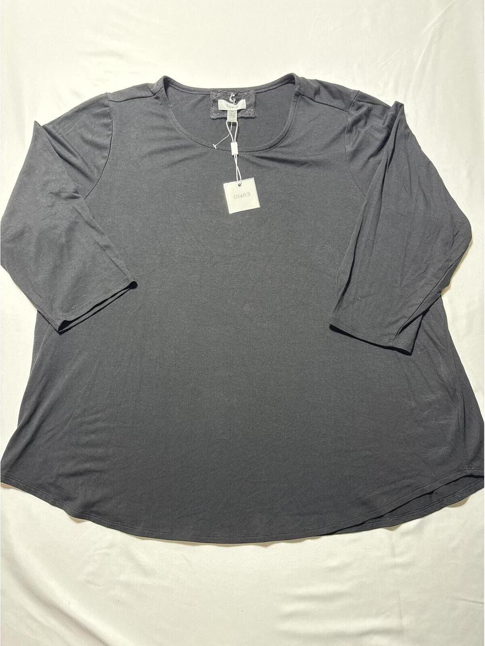 Cupio Black 3X Long Sleeve Tunic Top New With Tags